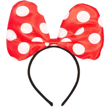 Serre-tête Minnie rouge à pois blancs