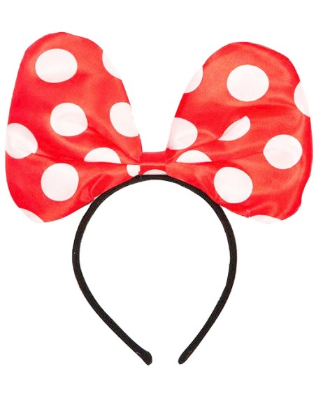 Serre-tête Minnie rouge à pois blancs