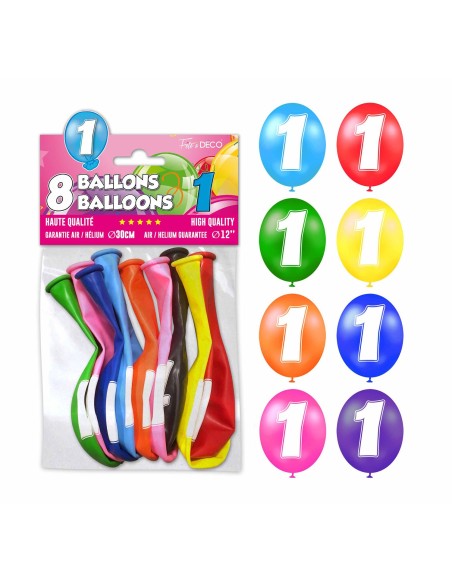 8 ballons chiffre 1