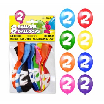 8 ballons chiffre 2