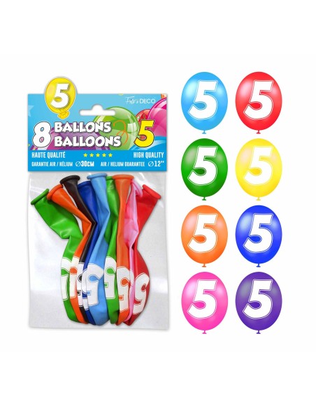 8 ballons chiffre 5