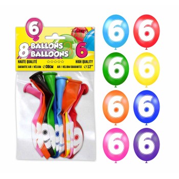 8 ballons chiffre 6