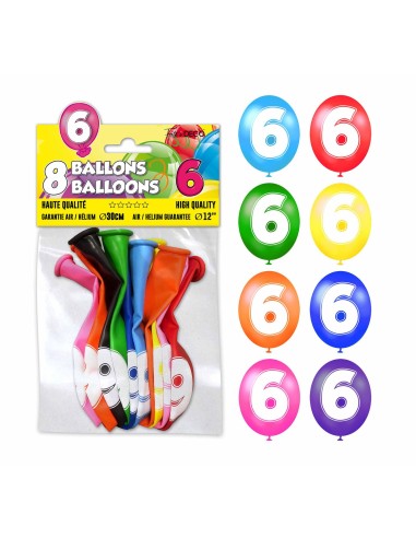 8 ballons chiffre 6