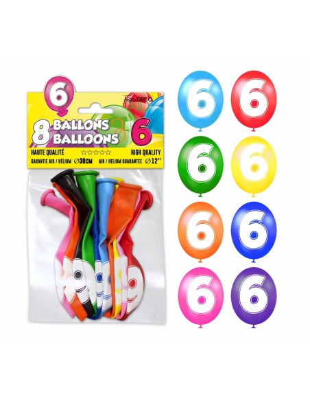 8 ballons chiffre 6