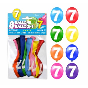 8 ballons chiffre 7