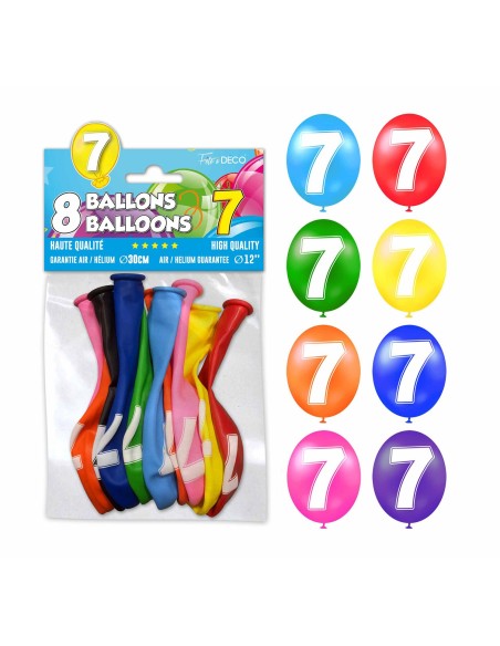8 ballons chiffre 7