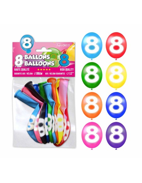 8 ballons chiffre 8