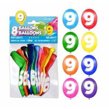 8 ballons chiffre 9