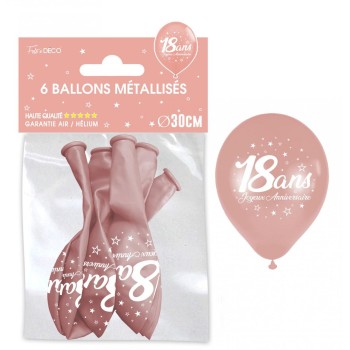 6 ballons joyeux anniversaire 18 ans