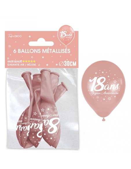 6 ballons joyeux anniversaire 18 ans