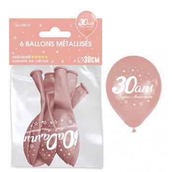 6 ballons joyeux anniversaire 30 ans