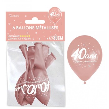 6 ballons joyeux anniversaire 40 ans