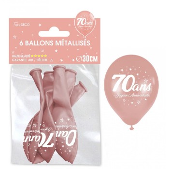 6 ballons joyeux anniversaire 70 ans