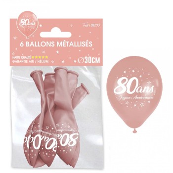 6 ballons joyeux anniversaire 80 ans