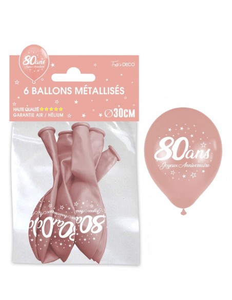 6 ballons joyeux anniversaire 80 ans