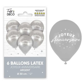 6 ballons joyeux anniversaire