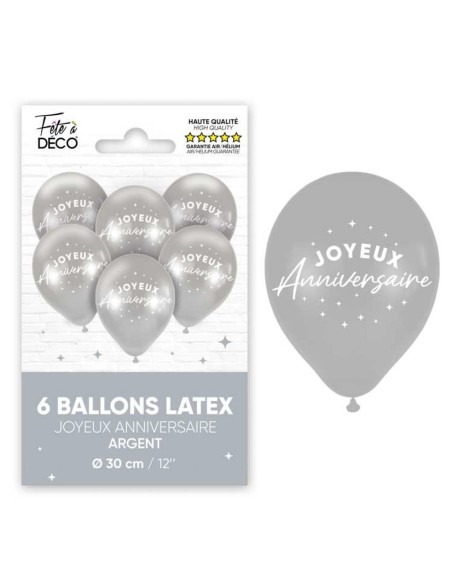 6 ballons joyeux anniversaire
