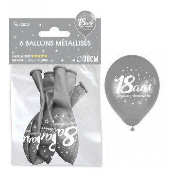 6 ballons joyeux anniversaire 18 ans