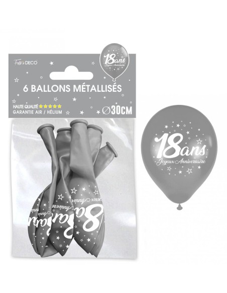 6 ballons joyeux anniversaire 18 ans