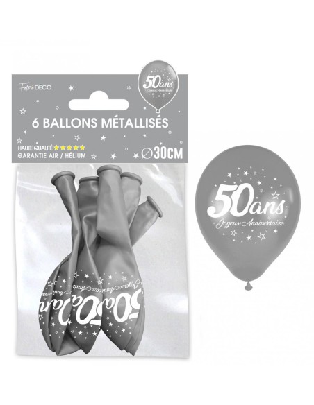 6 ballons joyeux anniversaire 50 ans