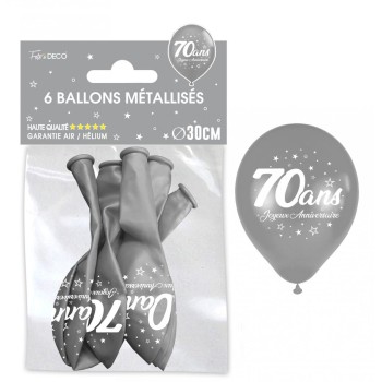 6 ballons joyeux anniversaire 70 ans