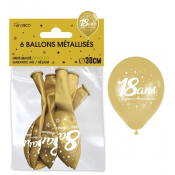 6 ballons joyeux anniversaire 18 ans