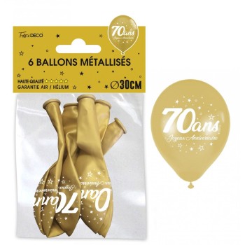 6 ballons joyeux anniversaire 70 ans