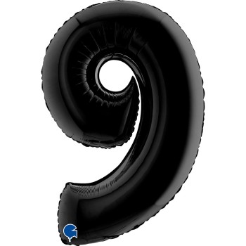 Ballon chiffre 9 noir géant