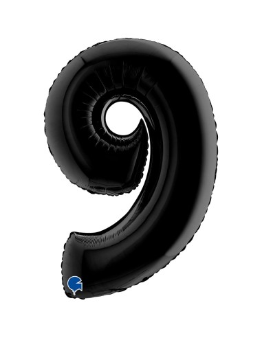 Ballon chiffre 9 noir géant