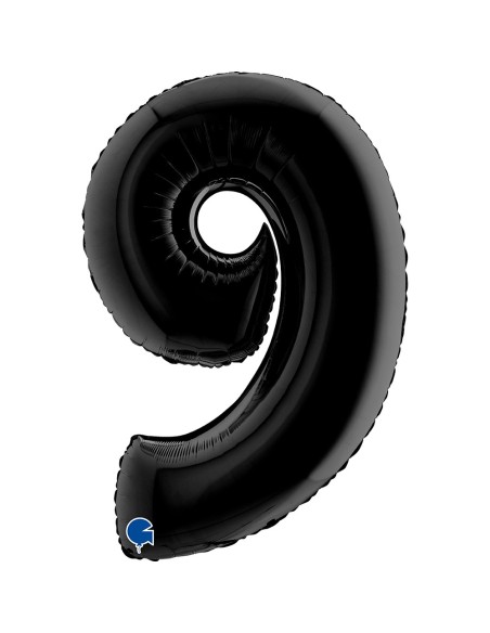 Ballon chiffre 9 noir géant