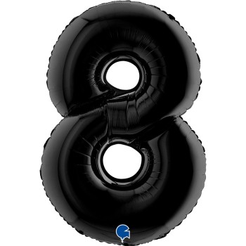Ballon chiffre 8 noir géant