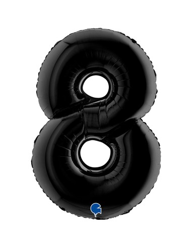 Ballon chiffre 8 noir géant