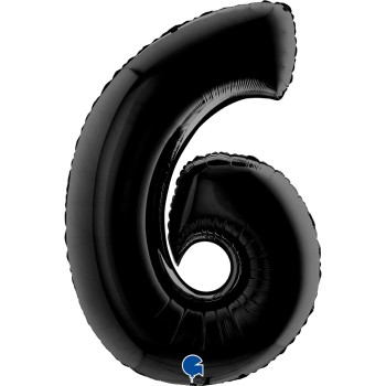Ballon chiffre 6 noir géant