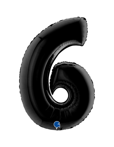 Ballon chiffre 6 noir géant