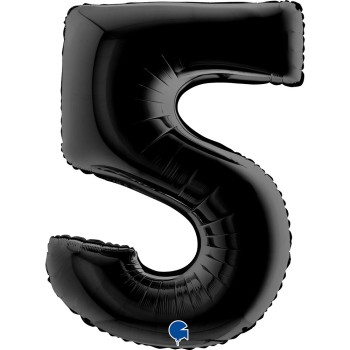 Ballon chiffre 5 noir géant