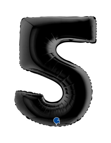 Ballon chiffre 5 noir géant