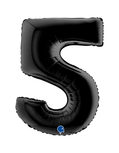 Ballon chiffre 5 noir géant