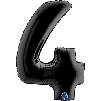 Ballon chiffre 4 noir géant