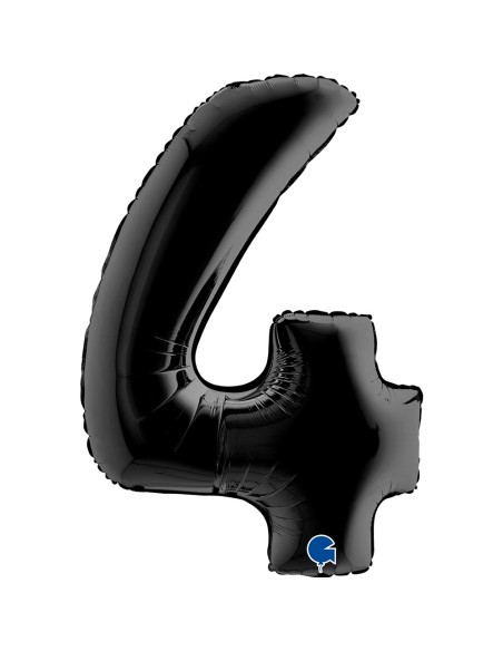 Ballon chiffre 4 noir géant