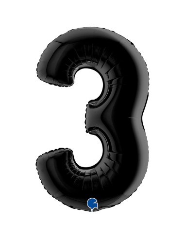 Ballon chiffre 3 noir géant