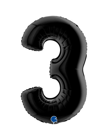 Ballon chiffre 3 noir géant