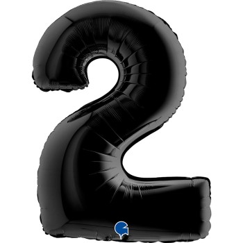 Ballon chiffre 2 noir géant