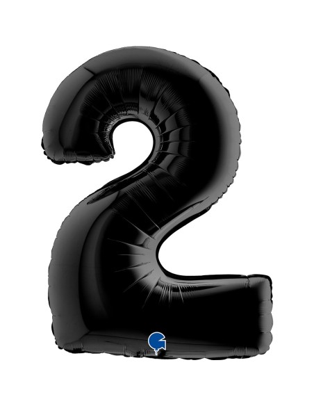 Ballon chiffre 2 noir géant