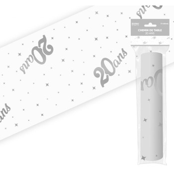 Chemin de table 20 ans pour fête d'anniversaire