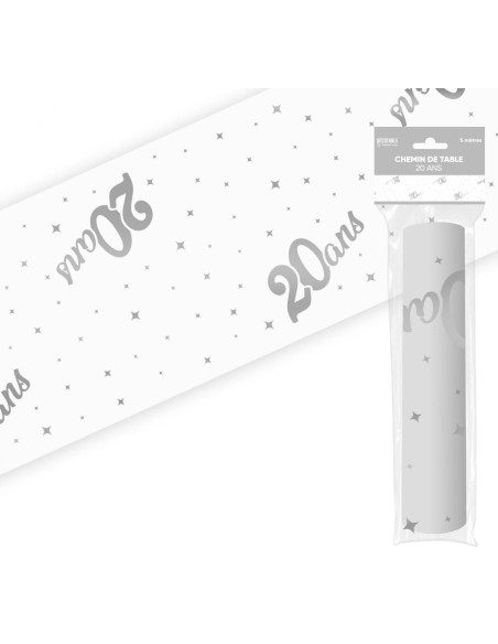 Chemin de table 20 ans pour fête d'anniversaire