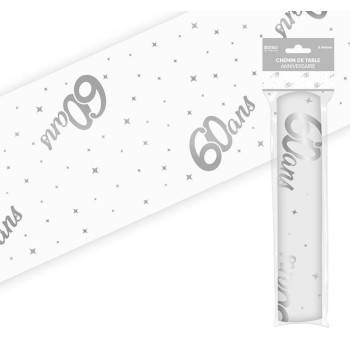Chemin de table 60 ans pour décoration anniversaire