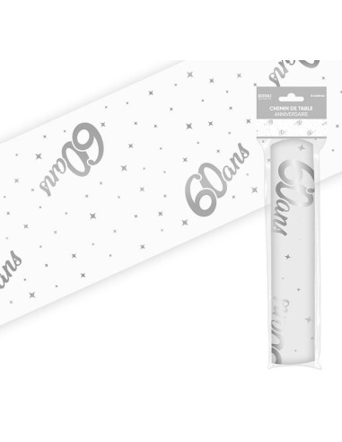 Chemin de table 60 ans pour décoration anniversaire