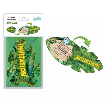 6 cartons invitation animaux