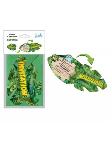 6 cartons invitation animaux