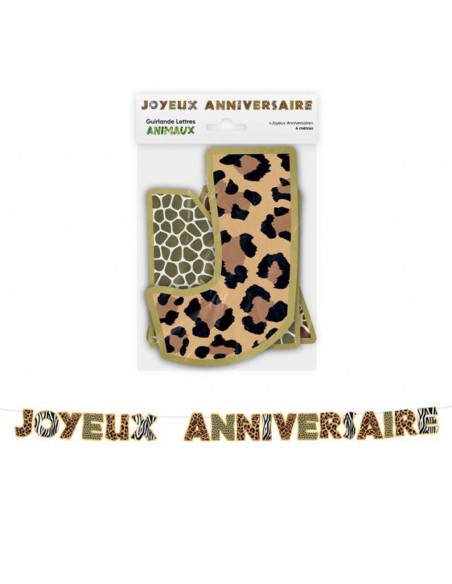 Guirlande joyeux anniversaire animaux 4m